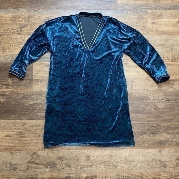 Zara Velvet Dress Size S womens tunic mini dress small - Picture 2 of 8